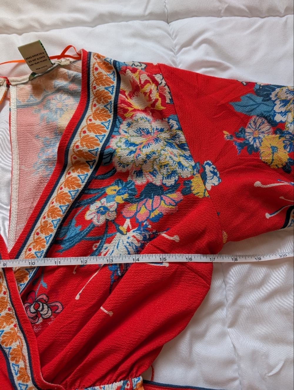 Flying Tomato Floral Red Jumpsuit Size Small Belted Some Flaws - Picture 11 of 16